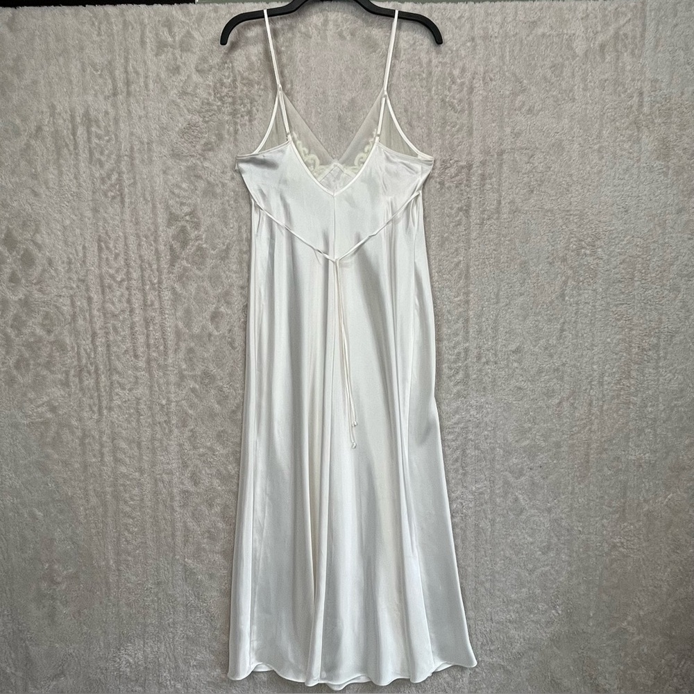 Bridal Delicates Lace Bodice Ivory Satin Maxi NightGown & Robe Sz M Honeymoon - Picture 9 of 16